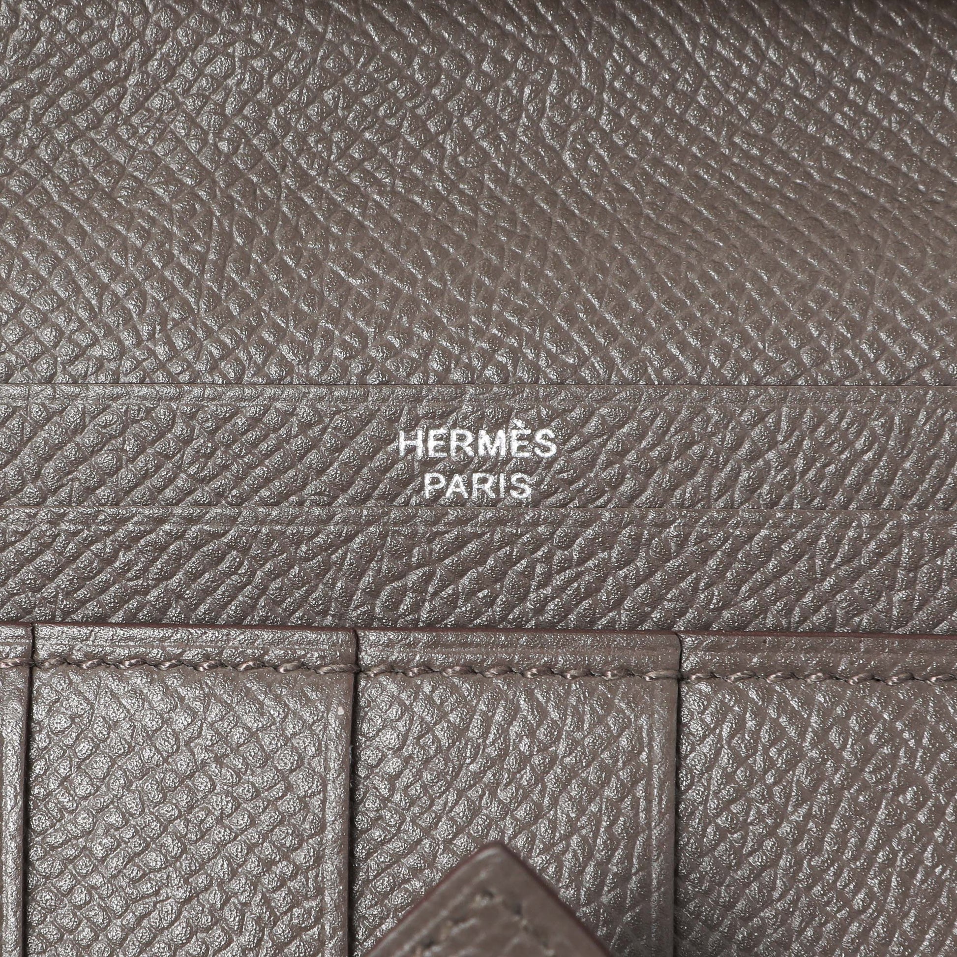 Exclusive Hermes Etoupe Epsom Bearn Gusset Wallet — Alternate View 9