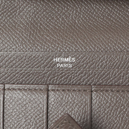 Exclusive Hermes Etoupe Epsom Bearn Gusset Wallet — Alternate View 9