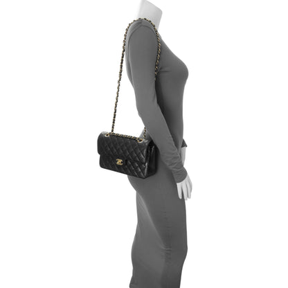 Exclusive Chanel Black Caviar Small Quilted Classic Double Flap — Alternate View 7