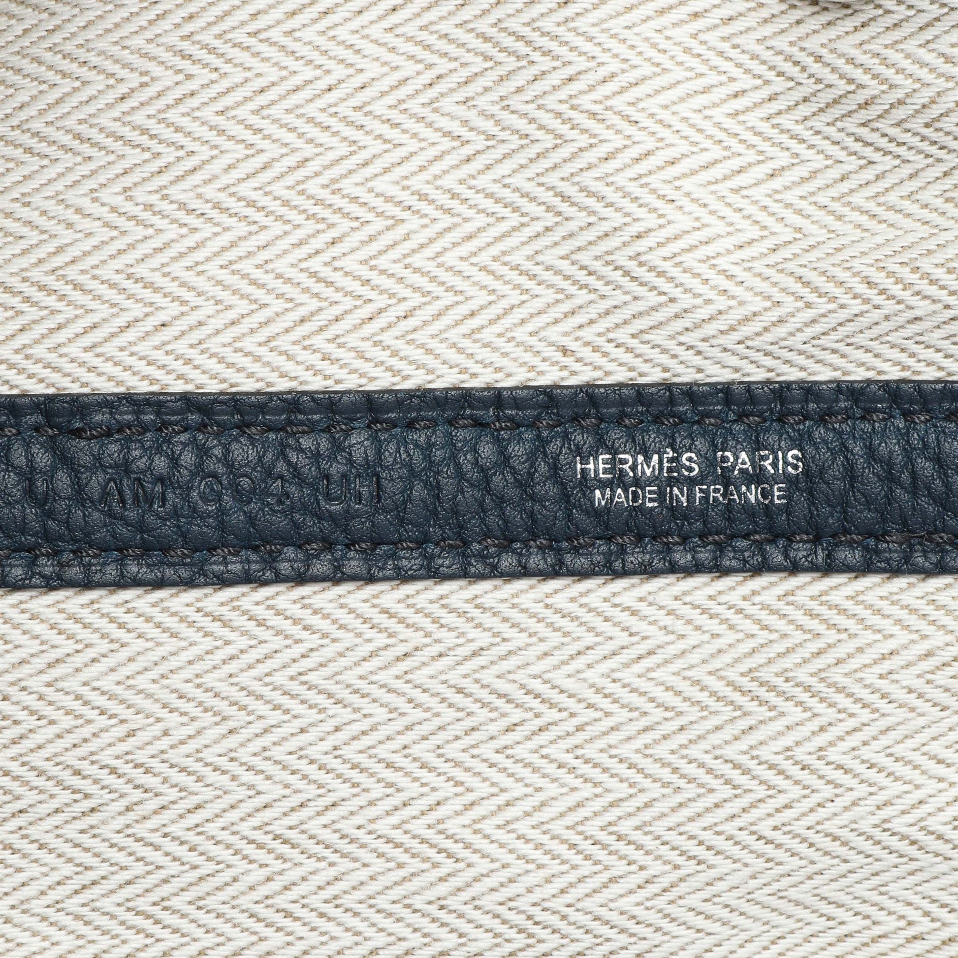 Exclusive Hermes Bleu de Prusse Negonda Garden Party 36 — Detail View