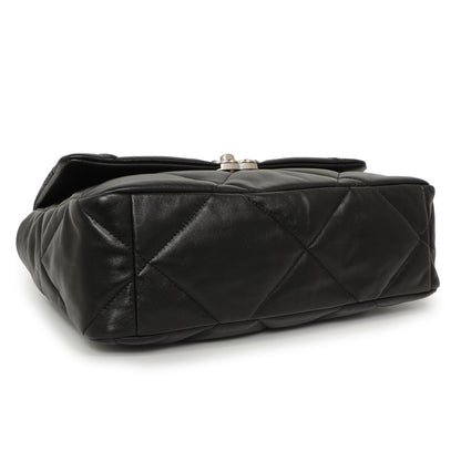 Exclusive Chanel Black Quilted Lambskin Large 19 Flap — Top View