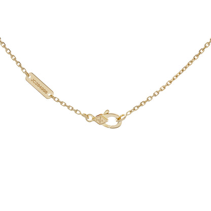 Exclusive Van Cleef & Arpels 18K Yellow Gold Mother of Pearl Vintage Alhambra Pendant Necklace — Back View