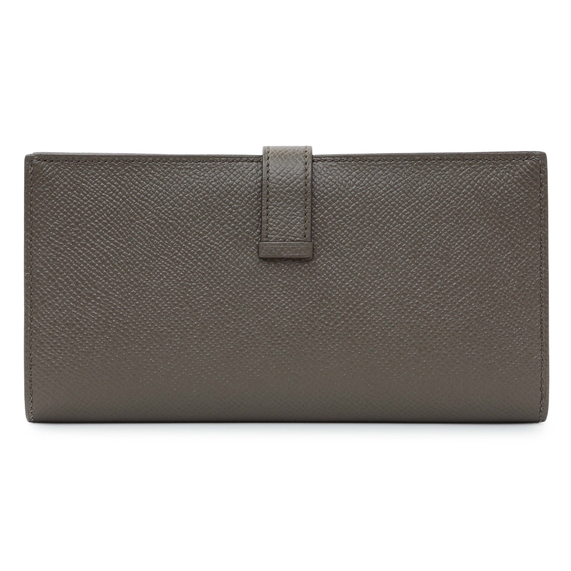 Exclusive Hermes Etoupe Epsom Bearn Gusset Wallet — Side View