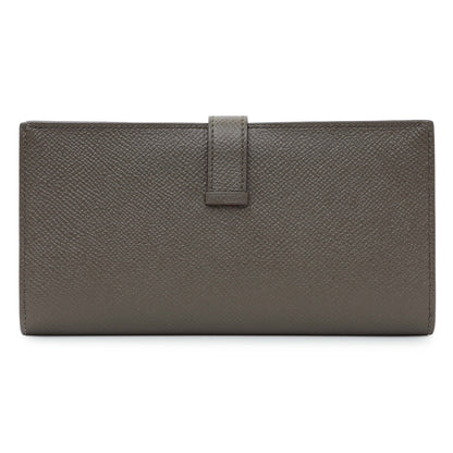 Exclusive Hermes Etoupe Epsom Bearn Gusset Wallet — Side View