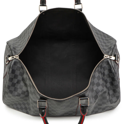 Exclusive Louis Vuitton Damier Graphite Keepall 55 Bandouliere — Alternate View 8