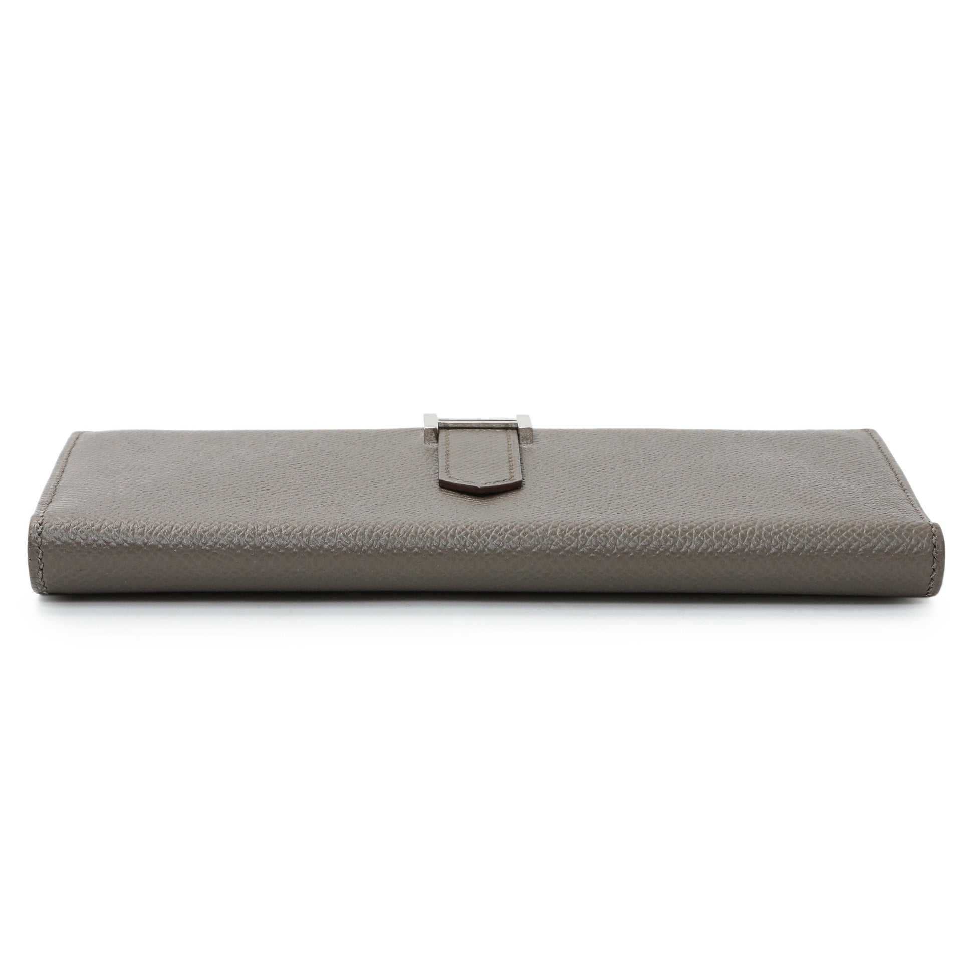 Exclusive Hermes Etoupe Epsom Bearn Gusset Wallet — Back View