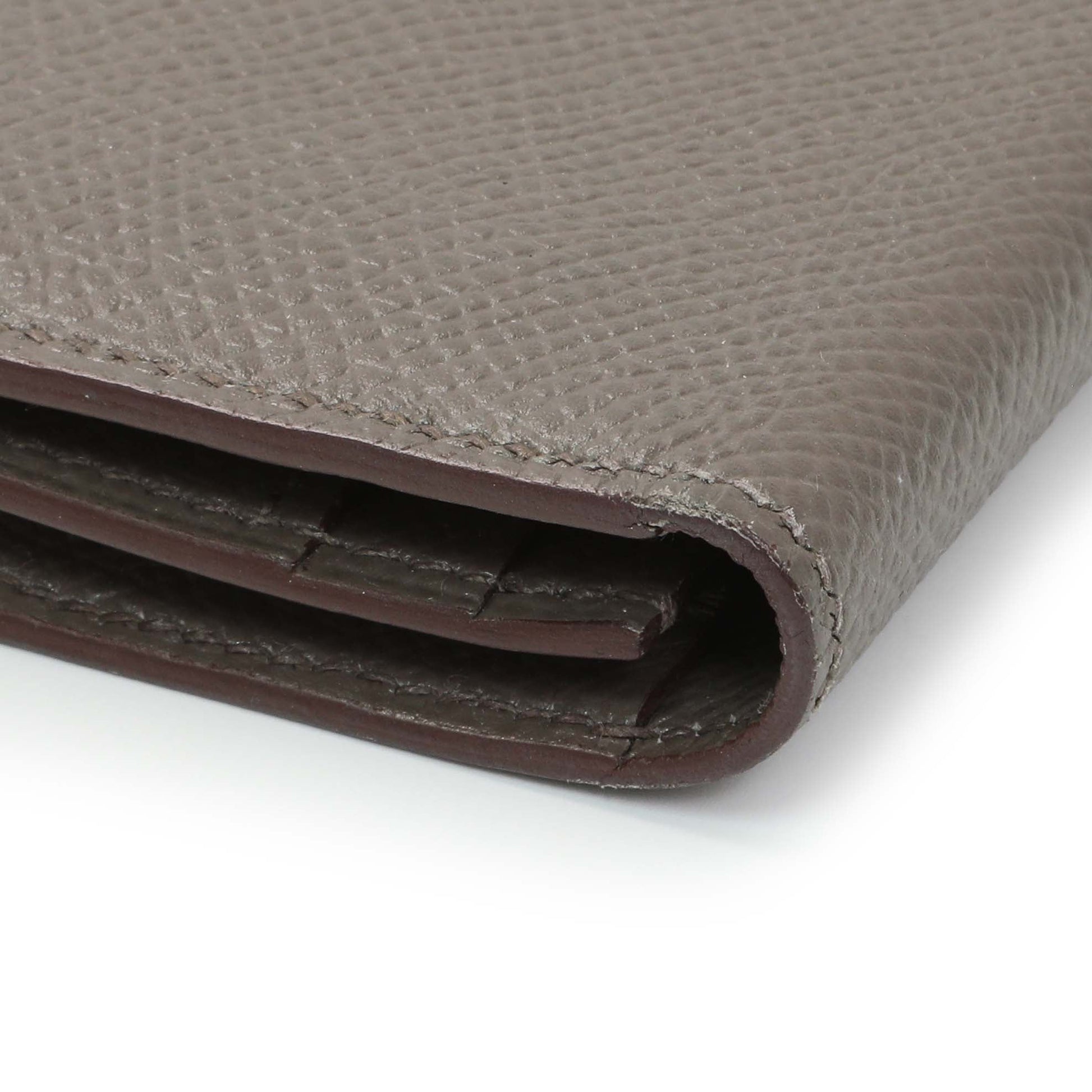 Exclusive Hermes Etoupe Epsom Bearn Gusset Wallet — Top View