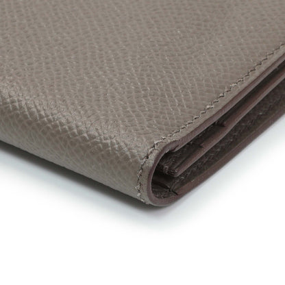 Exclusive Hermes Etoupe Epsom Bearn Gusset Wallet — Detail View