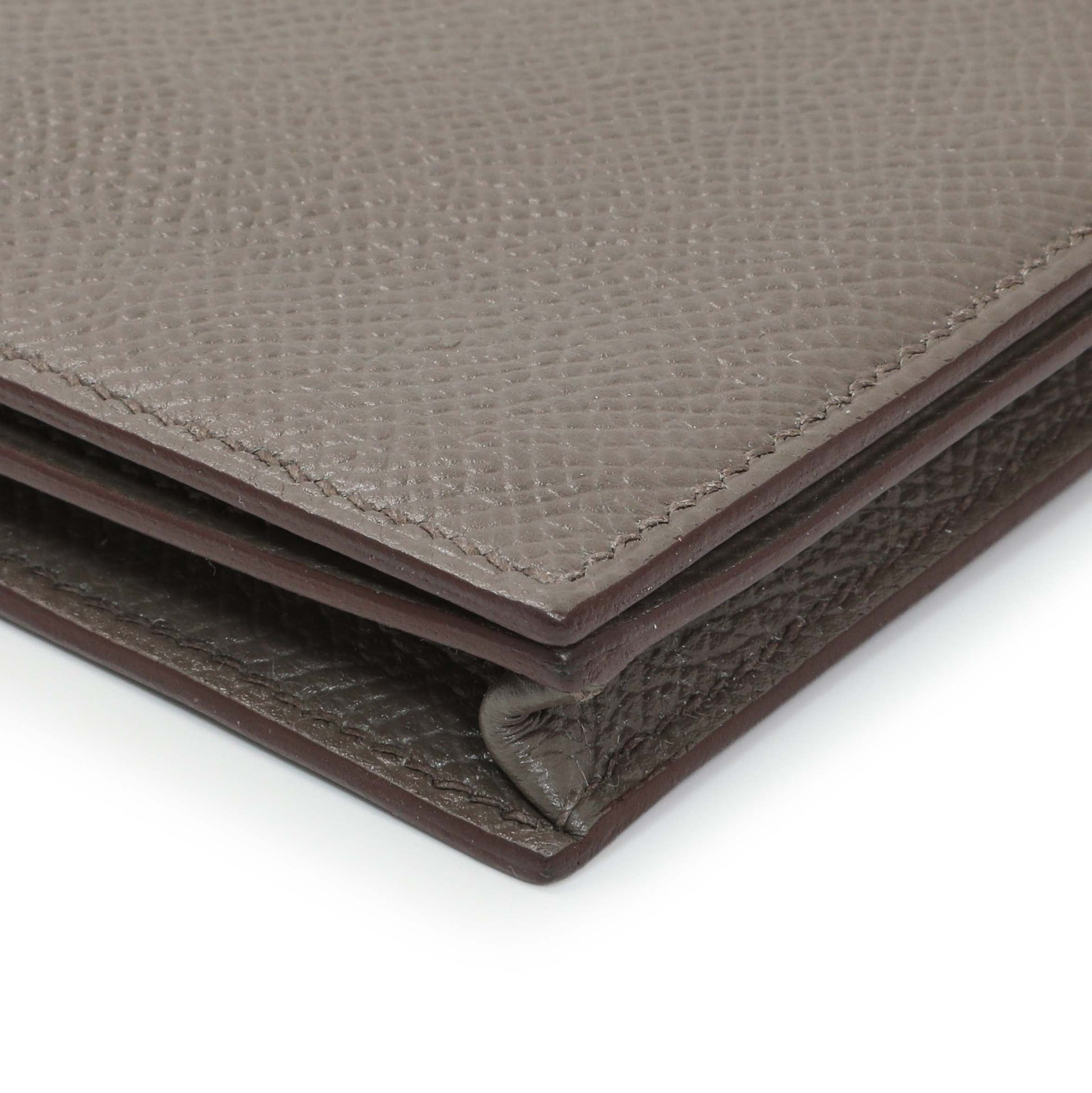 Exclusive Hermes Etoupe Epsom Bearn Gusset Wallet — Lifestyle View