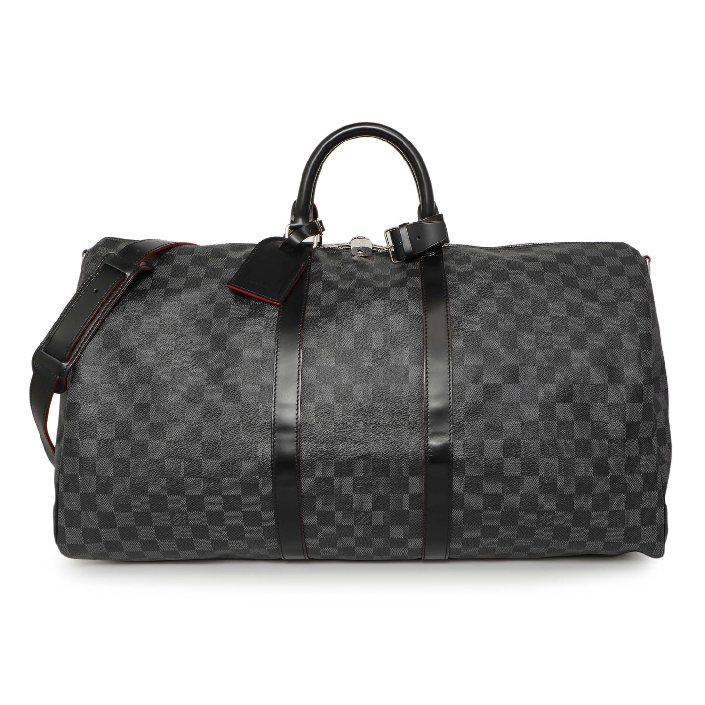 Exclusive Louis Vuitton Damier Graphite Keepall 55 Bandouliere — Front View