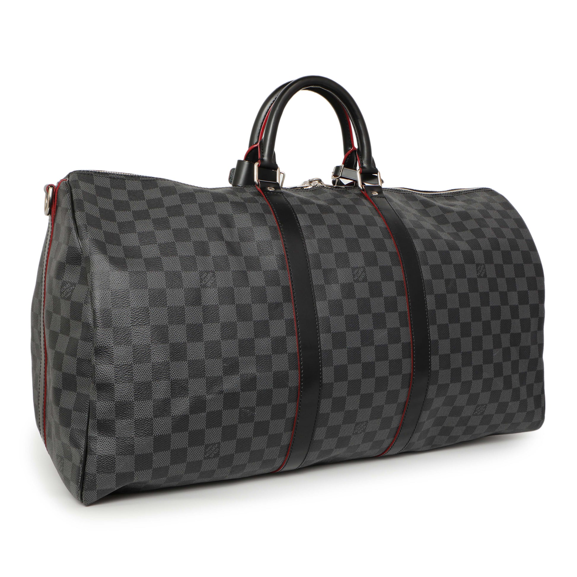 Exclusive Louis Vuitton Damier Graphite Keepall 55 Bandouliere — Side View