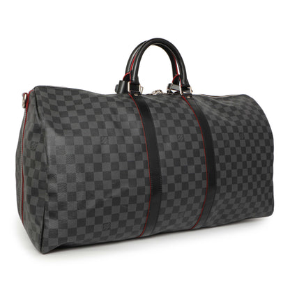 Exclusive Louis Vuitton Damier Graphite Keepall 55 Bandouliere — Side View