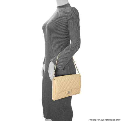 Exclusive Chanel Beige Quilted Caviar Clutch With Chain Flap — Alternate View 8