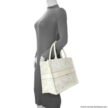 Exclusive Christian Dior White Gold Canvas Embroidered Medium Zodiac Print Book Tote — Alternate View 13