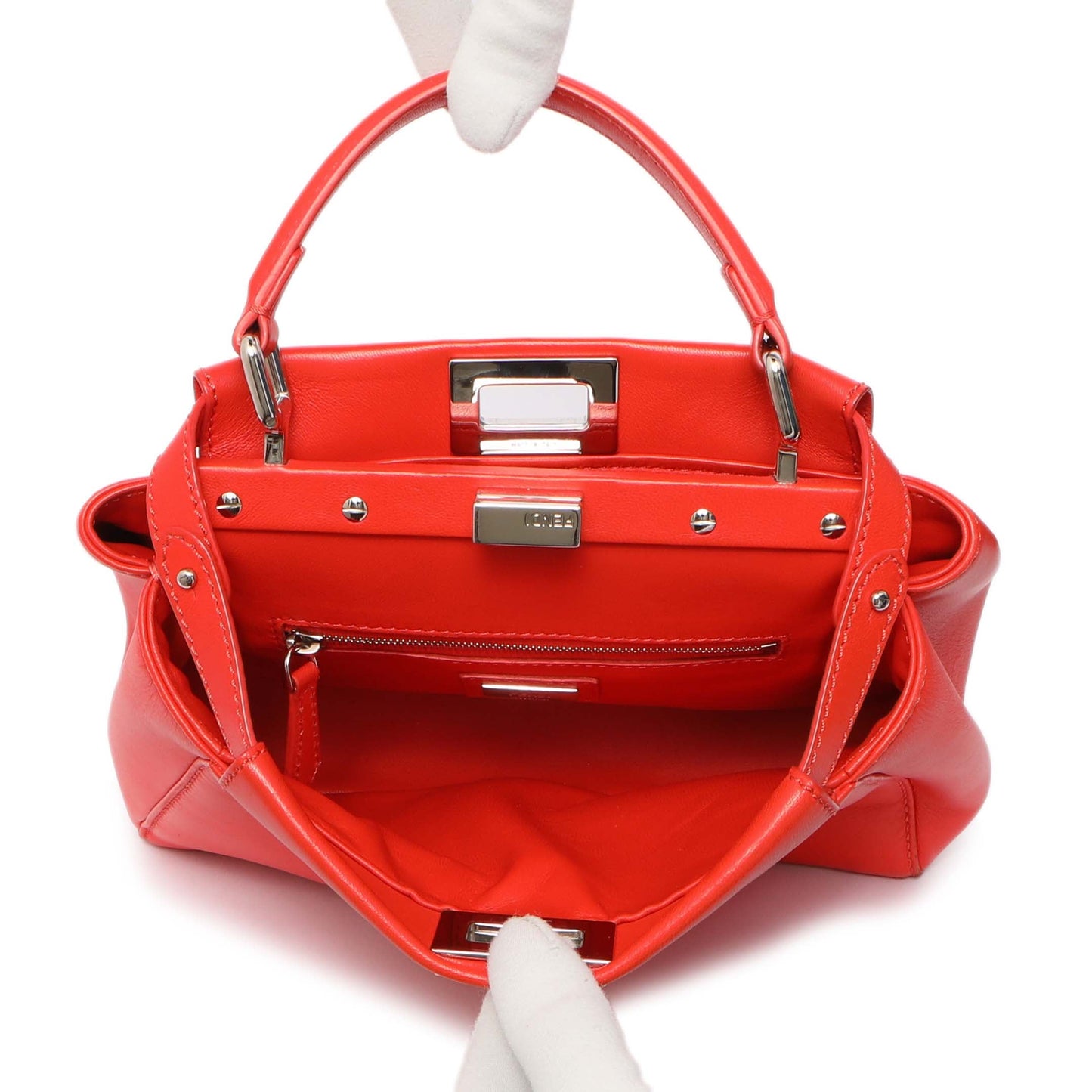 Exclusive Fendi Papavero Nappa Mini Peekaboo Iconic Satchel — Alternate View 9