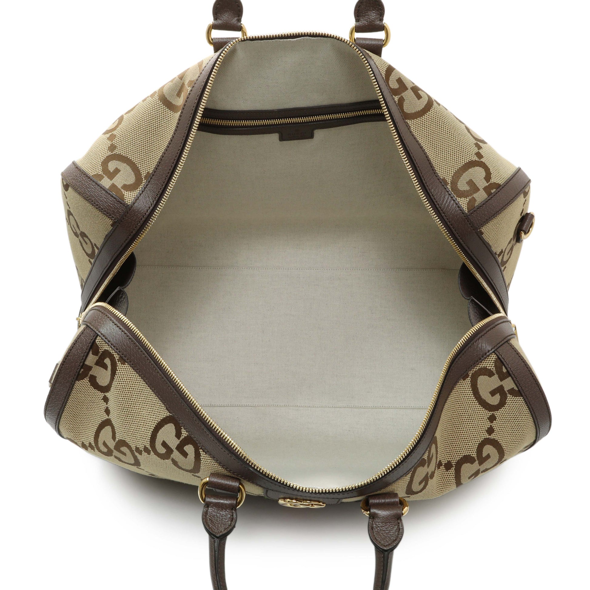 Exclusive Gucci Monogram Jumbo GG Textured Dollar Calfskin Web Large Duffle Bag — Alternate View 8