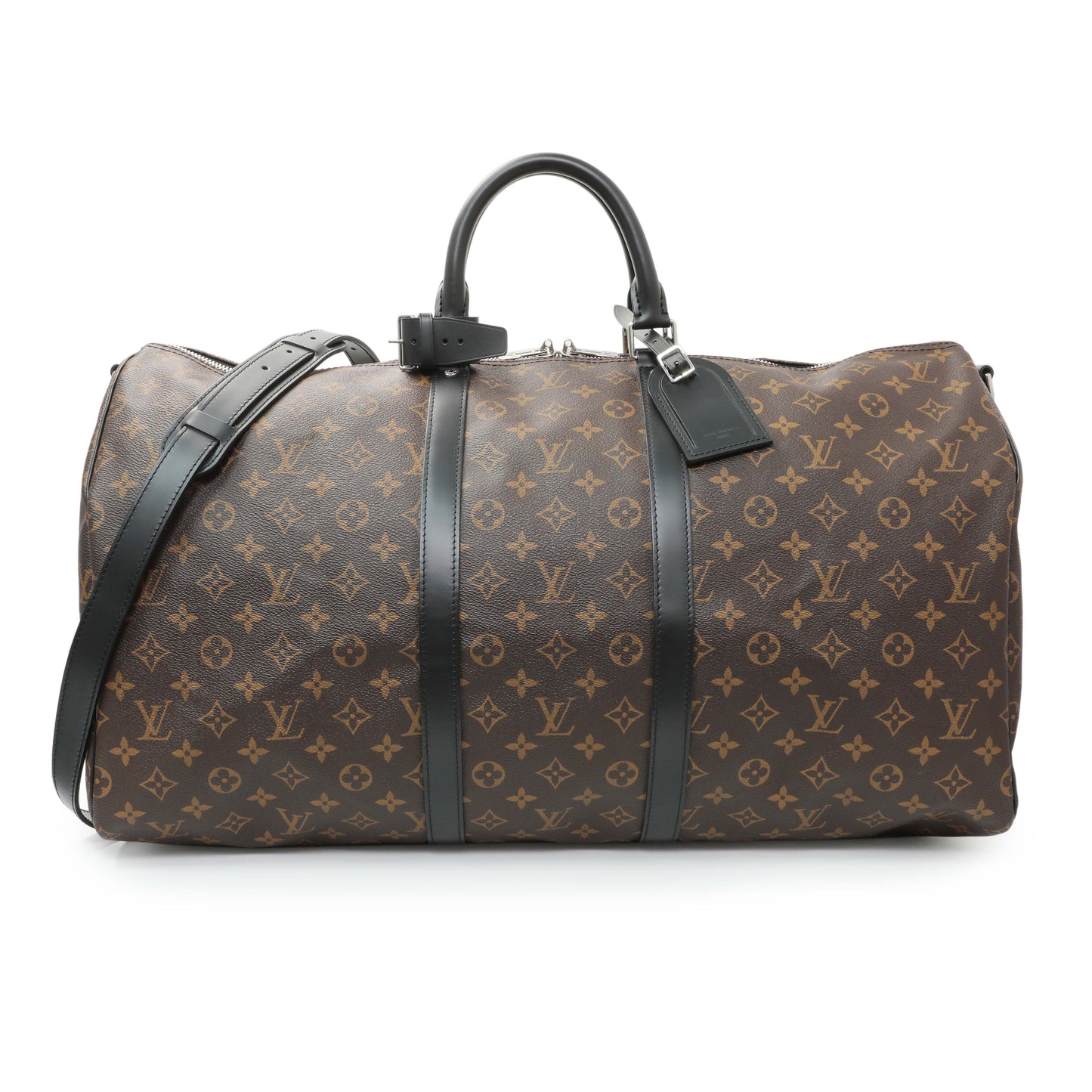Exclusive Louis Vuitton Monogram Macassar Keepall Bandouliere 55 — Front View