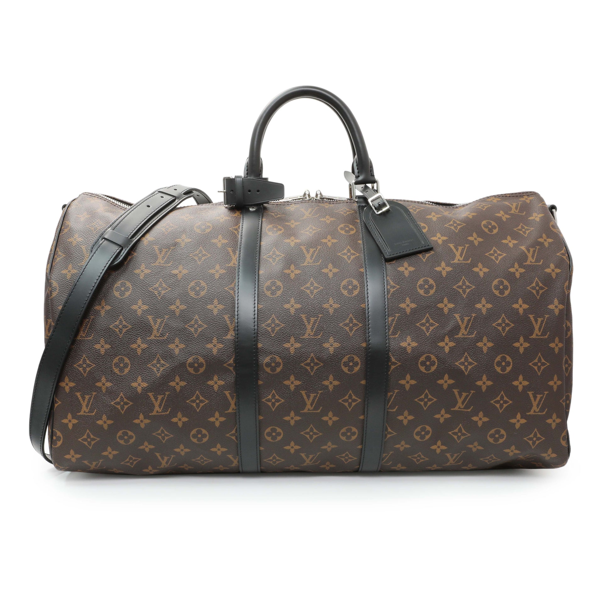 Exclusive Louis Vuitton Monogram Macassar Keepall Bandouliere 55 — Front View