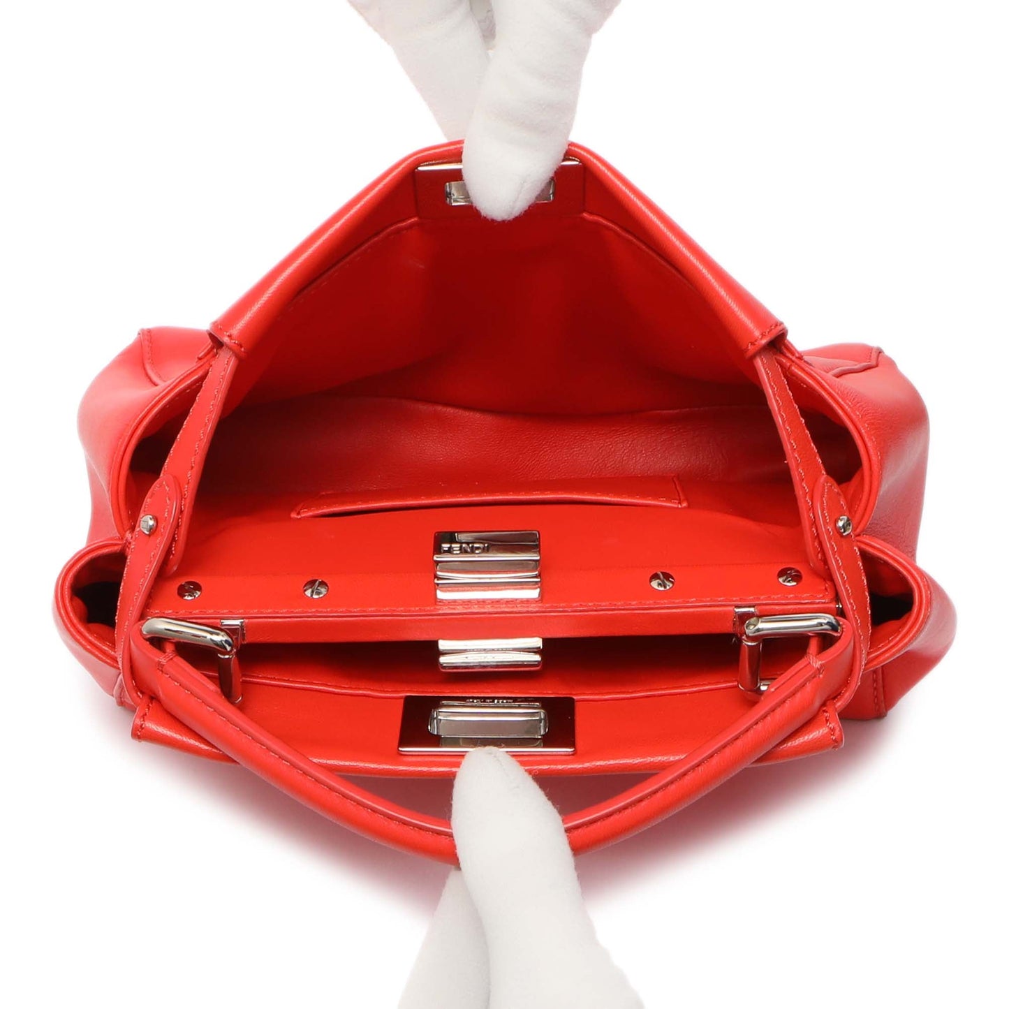 Exclusive Fendi Papavero Nappa Mini Peekaboo Iconic Satchel — Alternate View 11