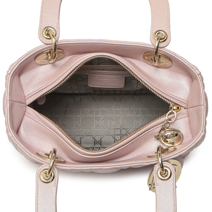 Exclusive Christian Dior Lotus Metallic Lambskin Cannage Medium Lady Dior — Alternate View 8