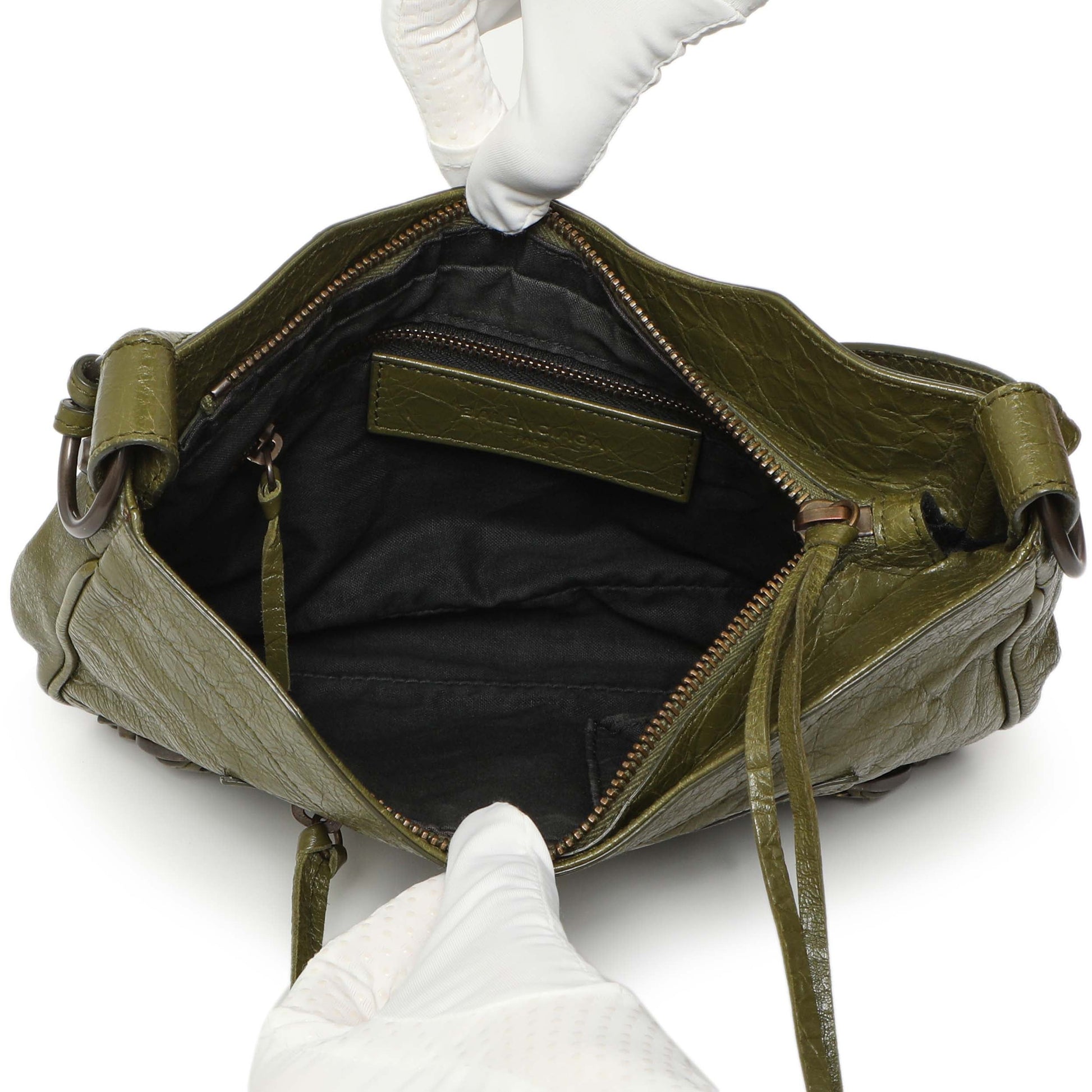 Exclusive Balenciaga Olive Agneau Classic Hip — Alternate View 8
