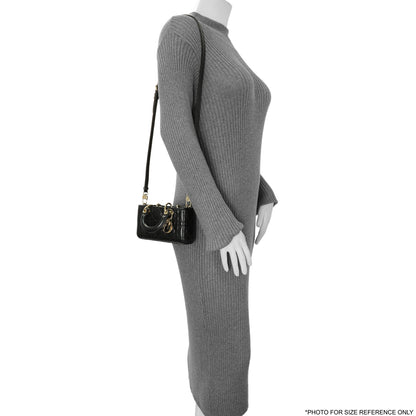 Exclusive Christian Dior Black Lambskin Cannage Micro Lady D-Joy — Alternate View 11