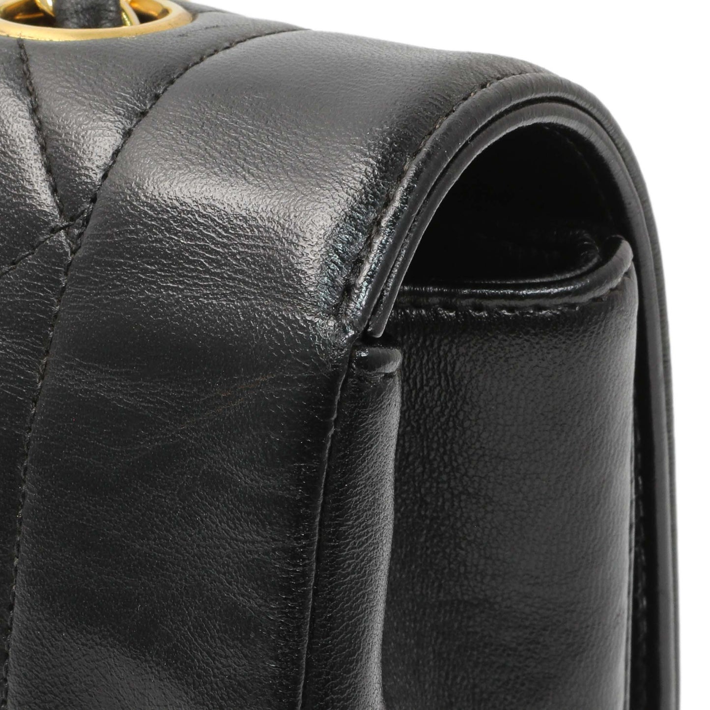 Exclusive Chanel Vintage Black Quilted Lambskin Small Diana Flap — Alternate View 12