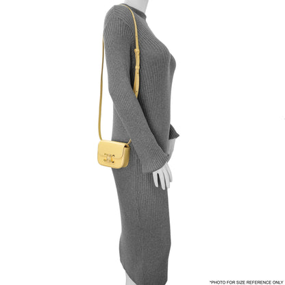 Exclusive Celine Light Yellow Shiny Calfskin Mini Claude — Alternate View 8