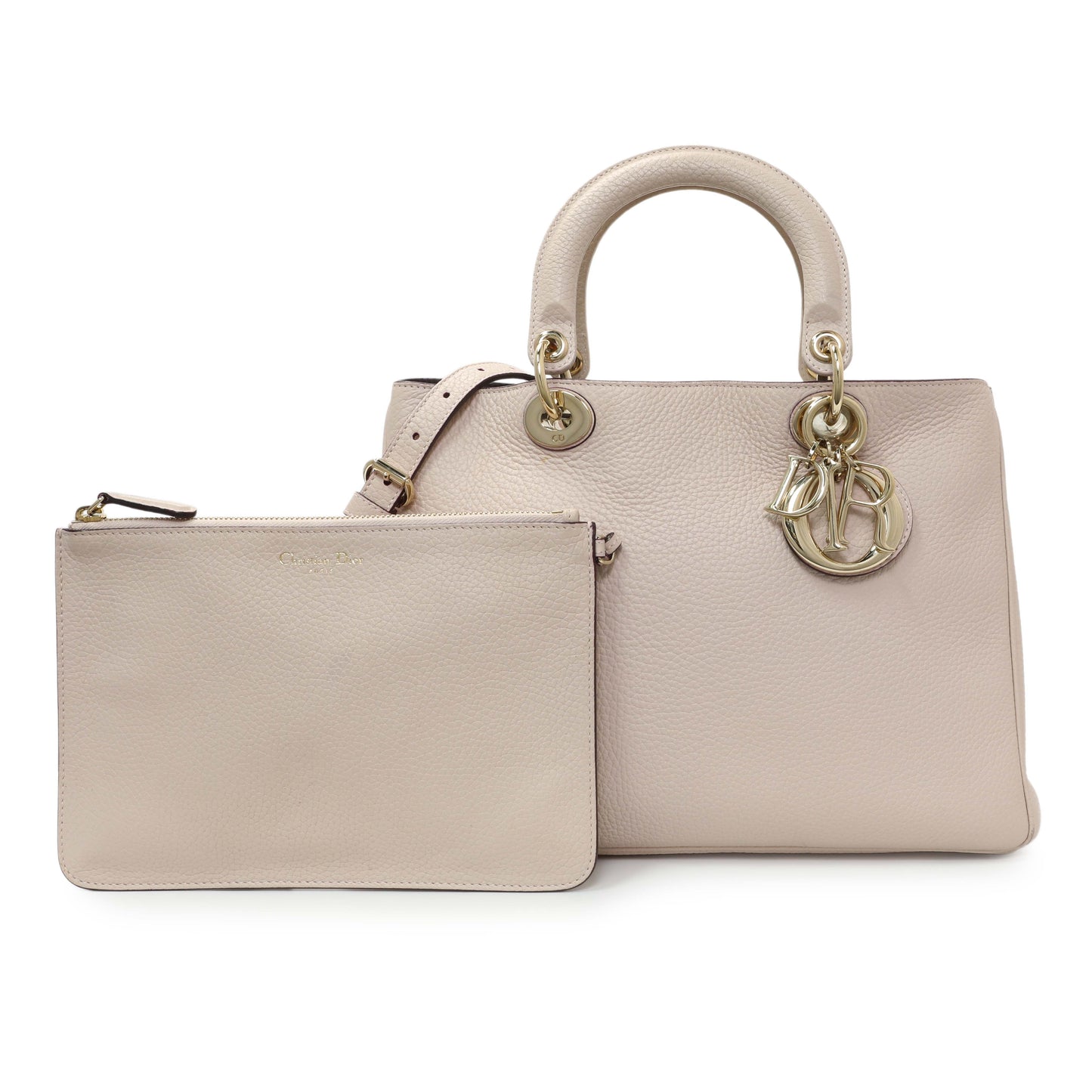 Exclusive Christian Dior Rose Poudre Bullcalf Medium Diorissimo — Front View