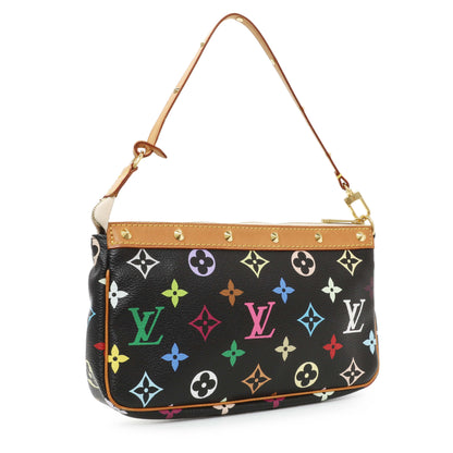Exclusive Louis Vuitton Black Monogram Multicolor Pochette Accessories — Side View