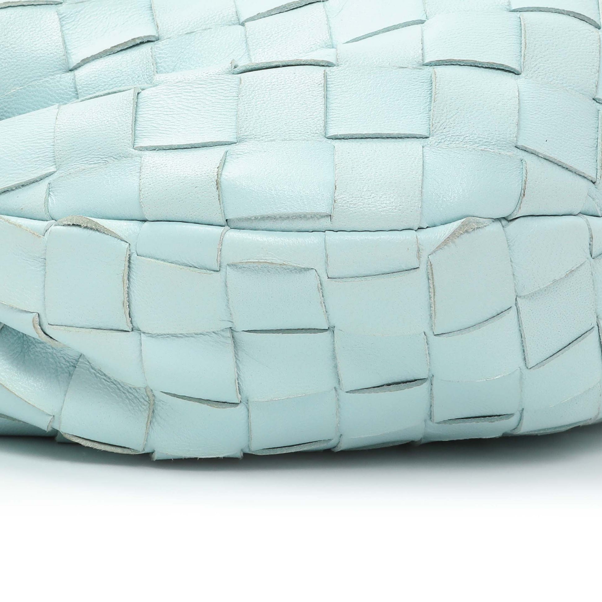 Exclusive Bottega Veneta Light Blue Nappa Intrecciato Mini Jodie — Top View