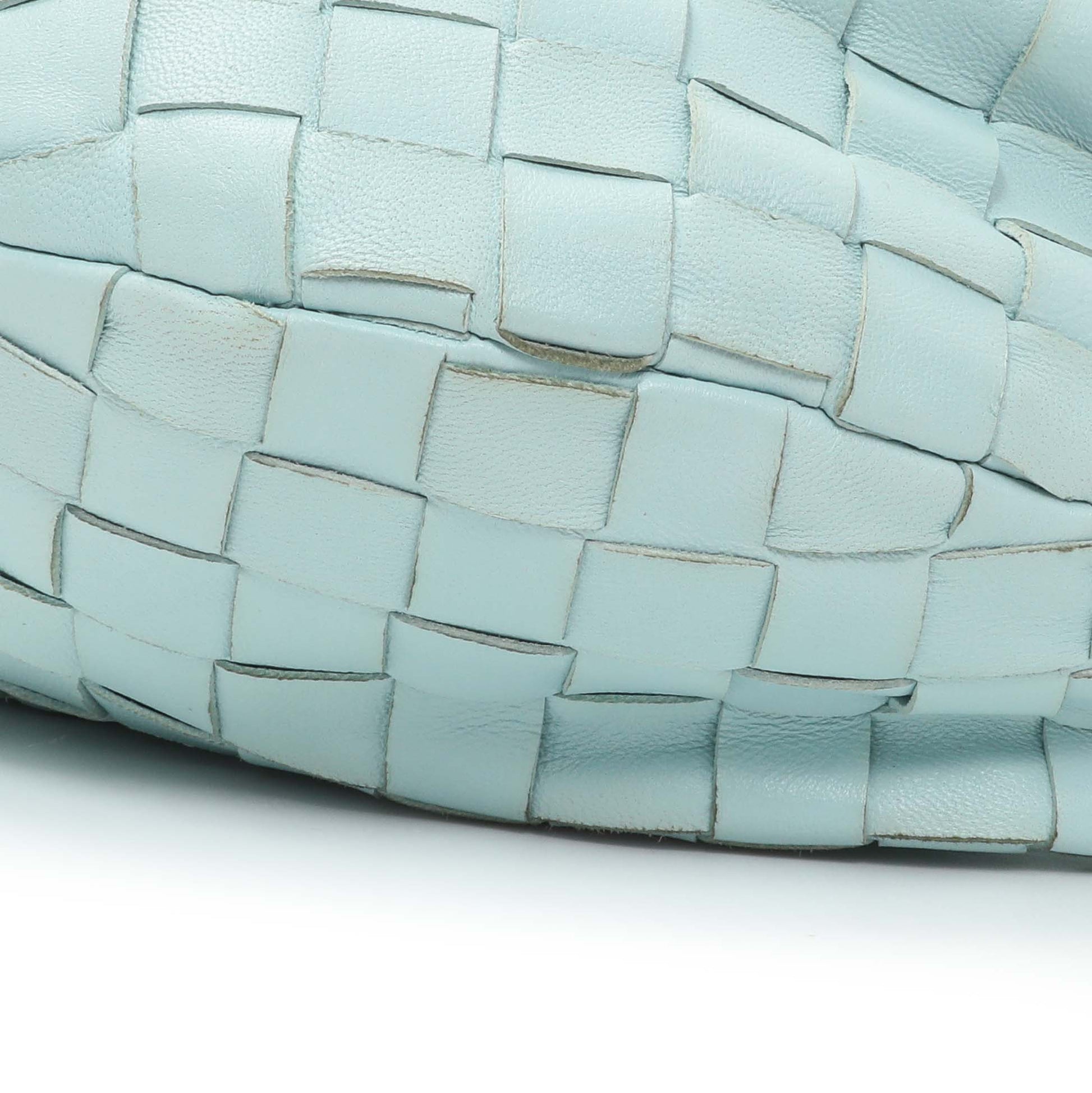 Exclusive Bottega Veneta Light Blue Nappa Intrecciato Mini Jodie — Detail View