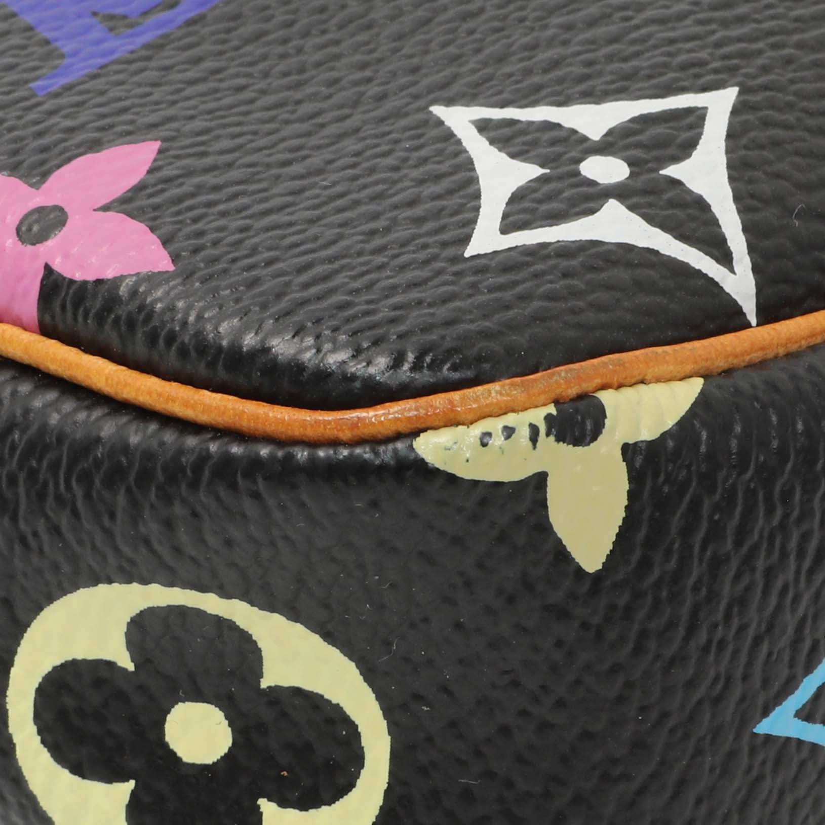 Exclusive Louis Vuitton Black Monogram Multicolor Pochette Accessories — Top View