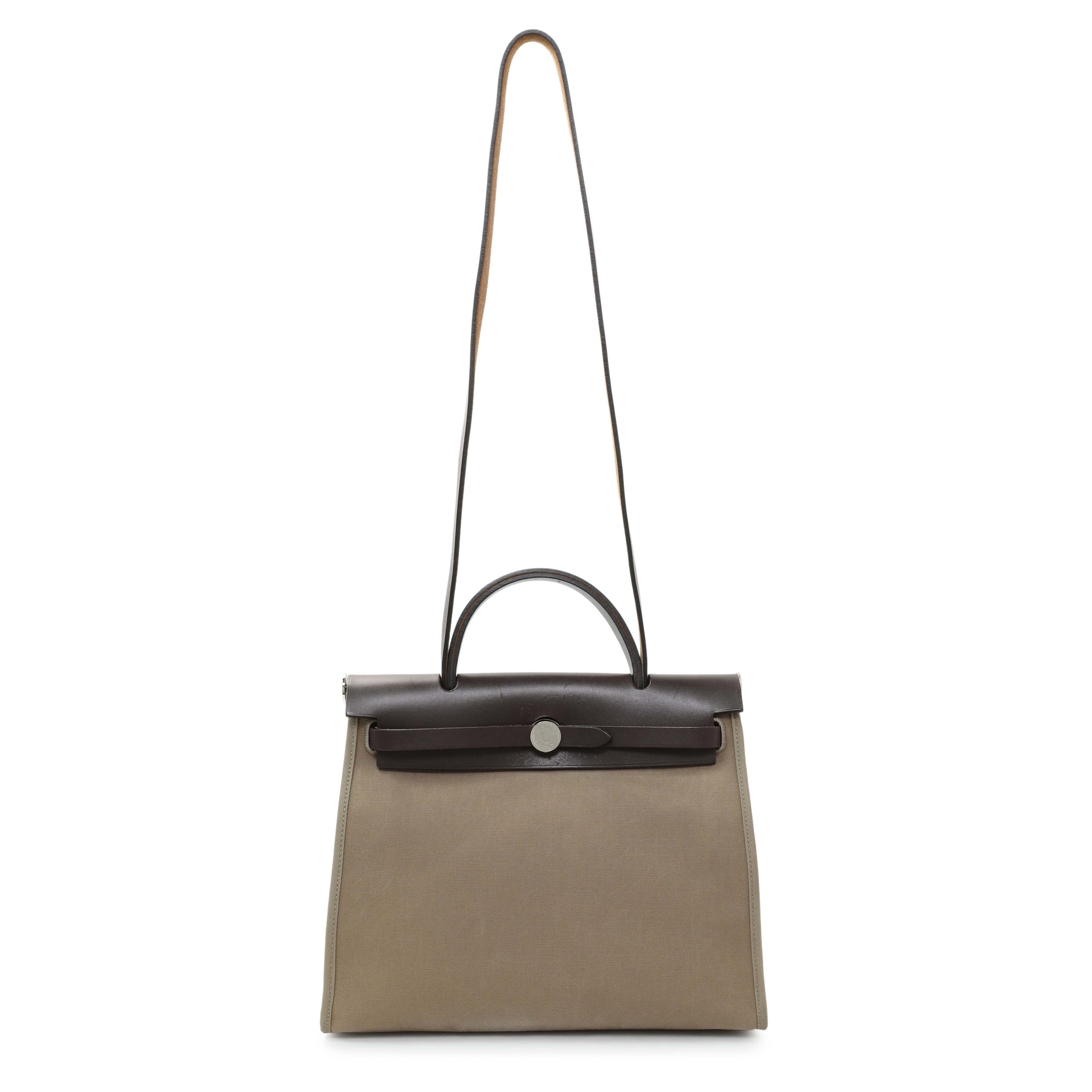 Exclusive Hermes Etoupe/Ebene Herbag Zip 31 — Front View