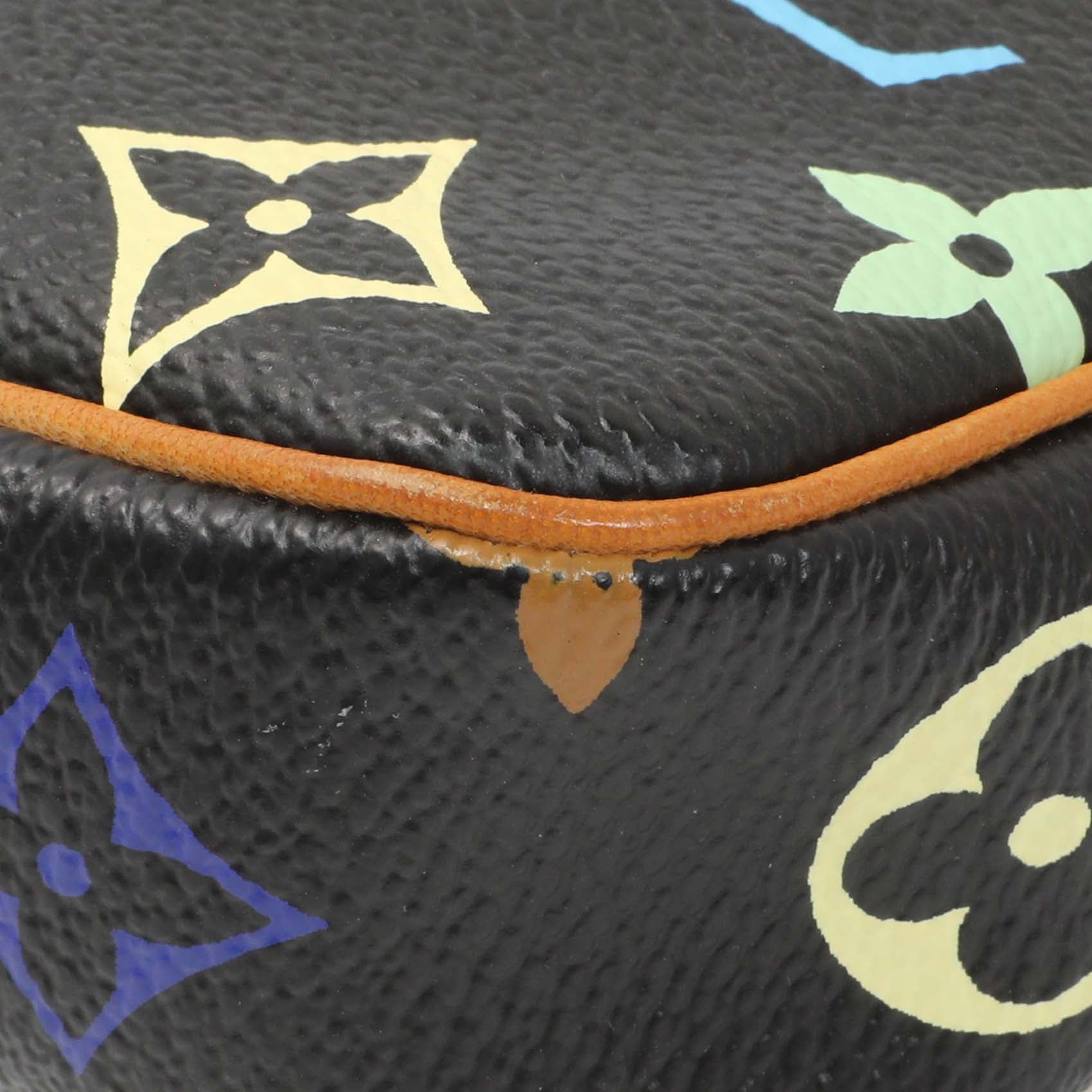 Exclusive Louis Vuitton Black Monogram Multicolor Pochette Accessories — Detail View