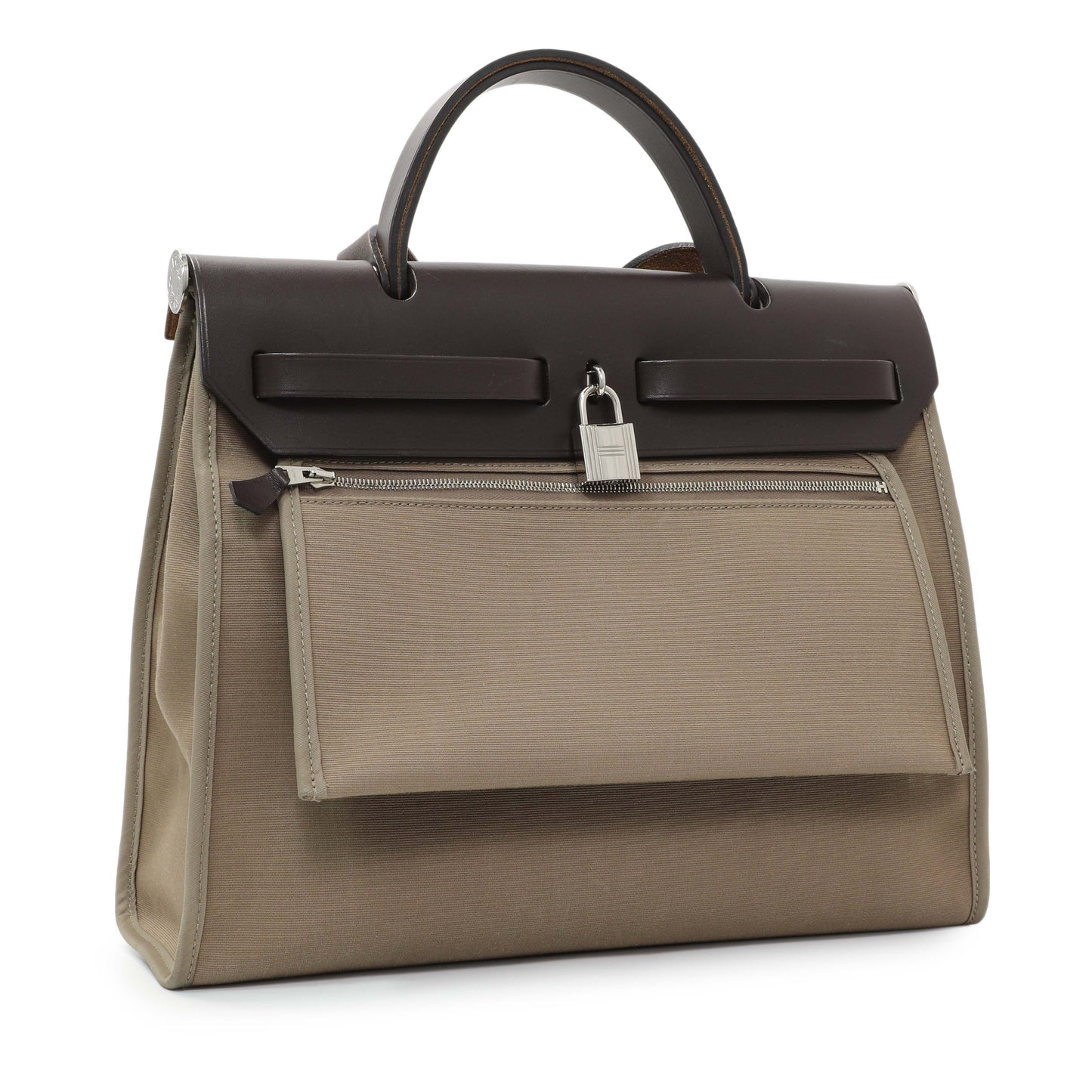 Exclusive Hermes Etoupe/Ebene Herbag Zip 31 — Side View