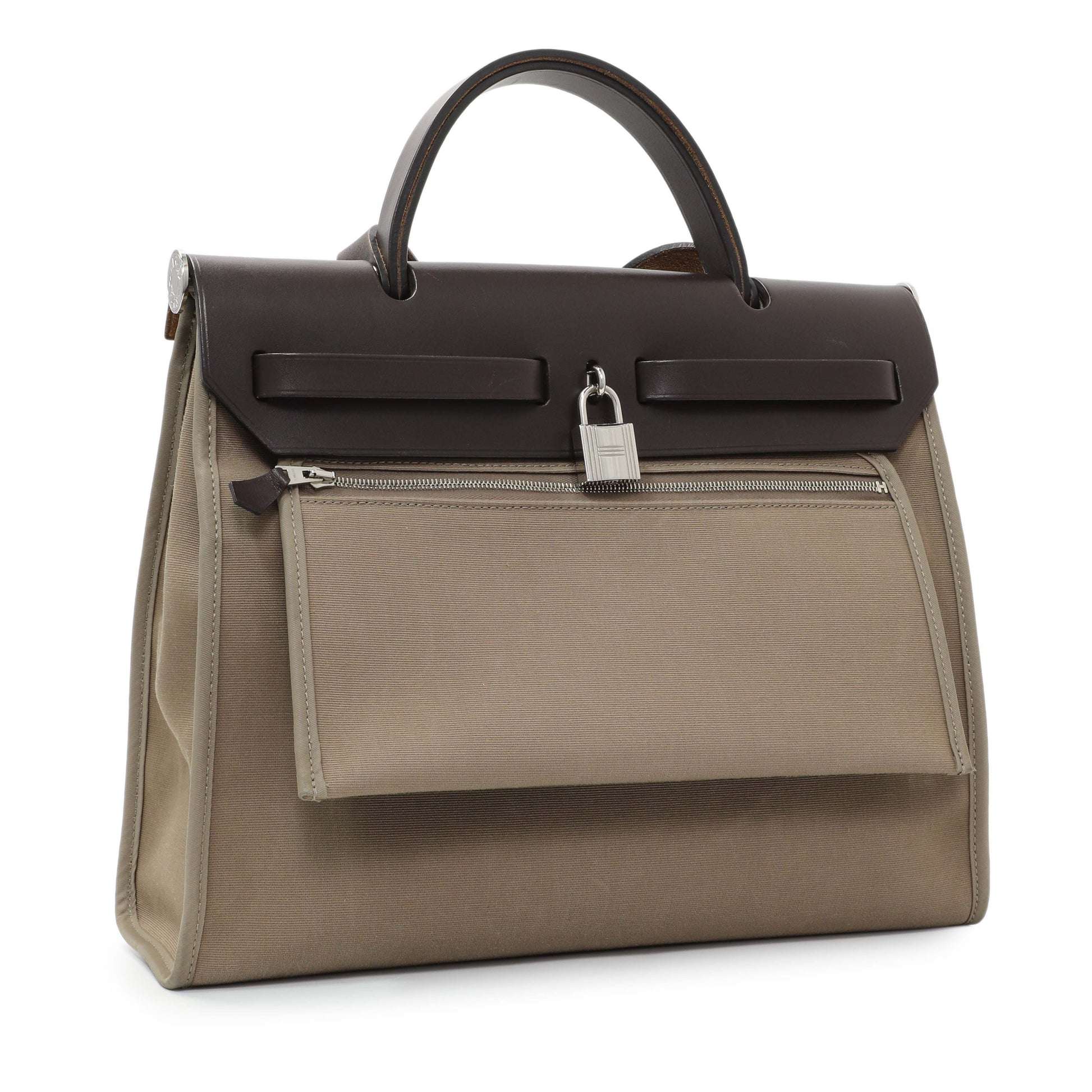 Exclusive Hermes Etoupe/Ebene Herbag Zip 31 — Side View