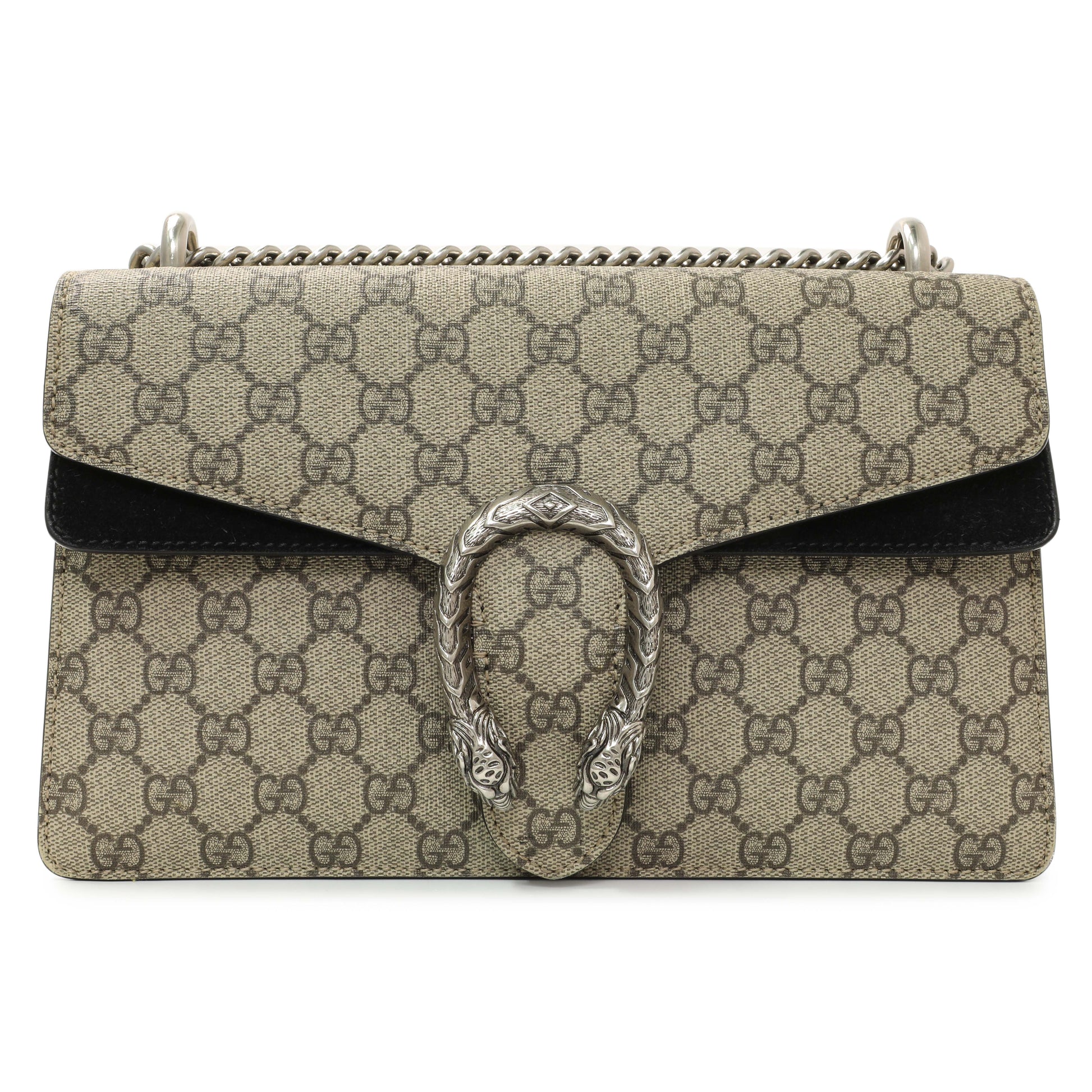 Exclusive Gucci GG Supreme Monogram Small Dionysus Shoulder Bag — Side View