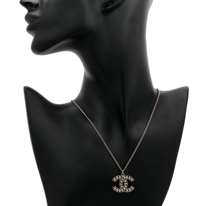 Exclusive Chanel Pearl Crystal CC Pendant Necklace — Top View