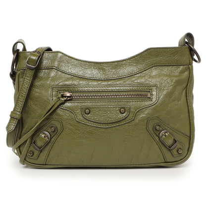 Exclusive Balenciaga Olive Agneau Classic Hip — Front View