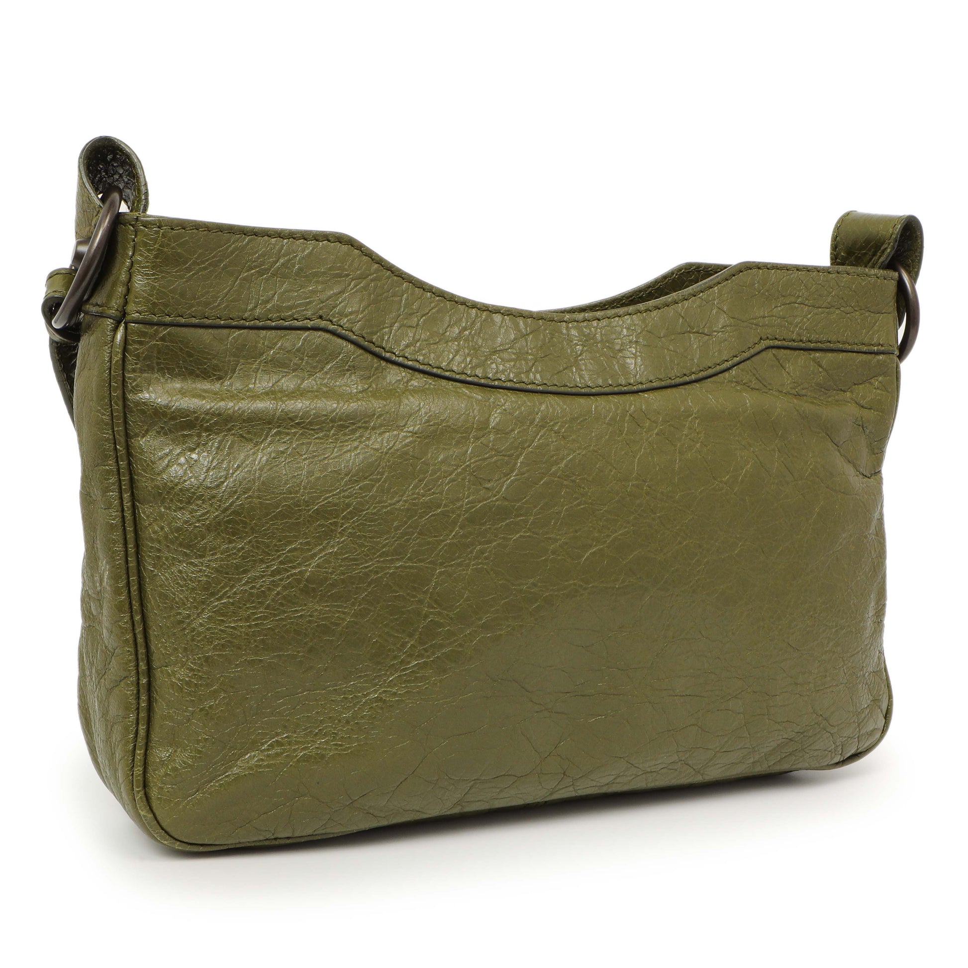 Exclusive Balenciaga Olive Agneau Classic Hip — Side View