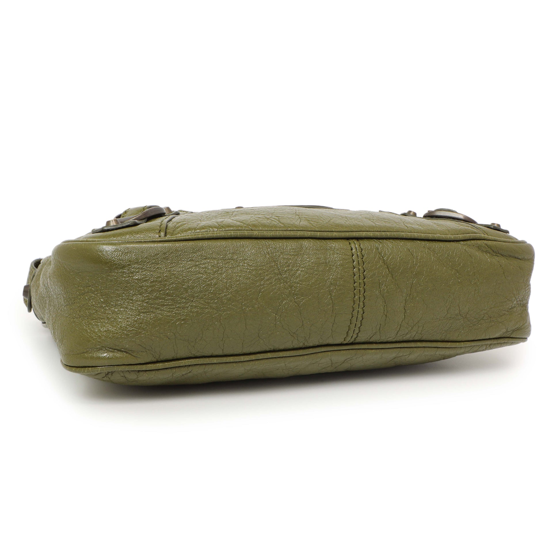 Exclusive Balenciaga Olive Agneau Classic Hip — Back View