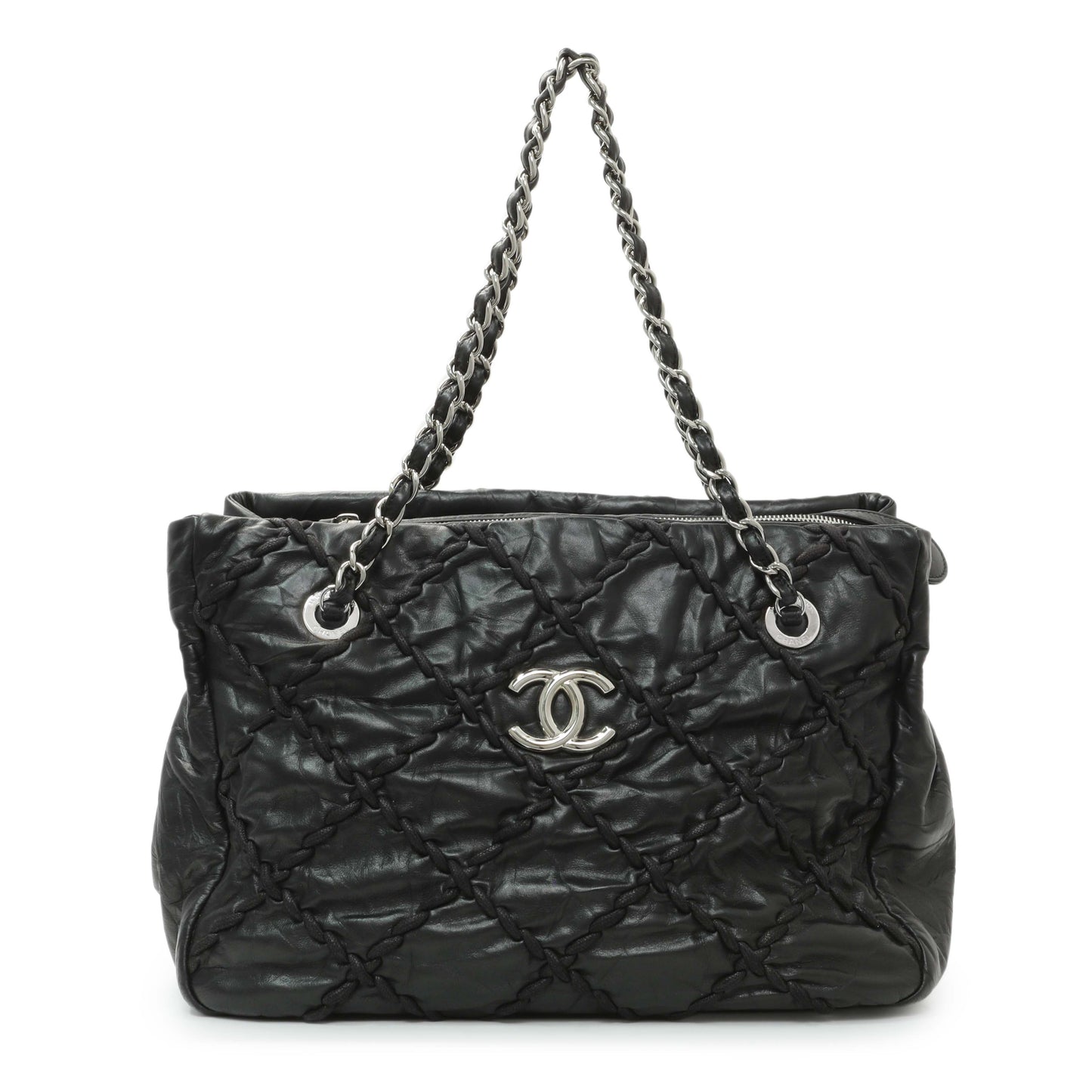 Exclusive Chanel Black Calfskin Ultra Stitch Tote — Front View