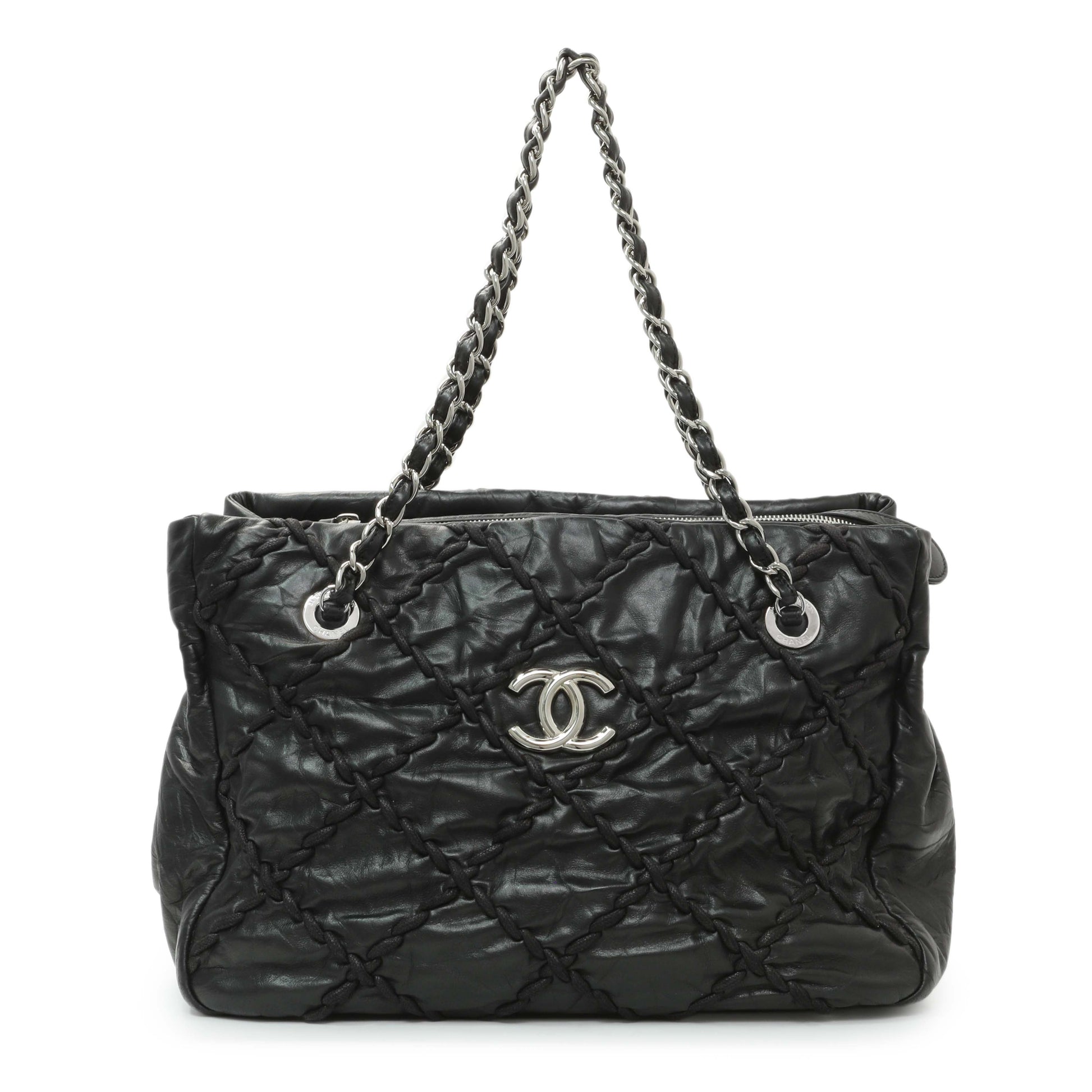 Exclusive Chanel Black Calfskin Ultra Stitch Tote — Front View