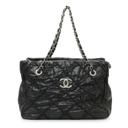 Exclusive Chanel Black Calfskin Ultra Stitch Tote — Front View
