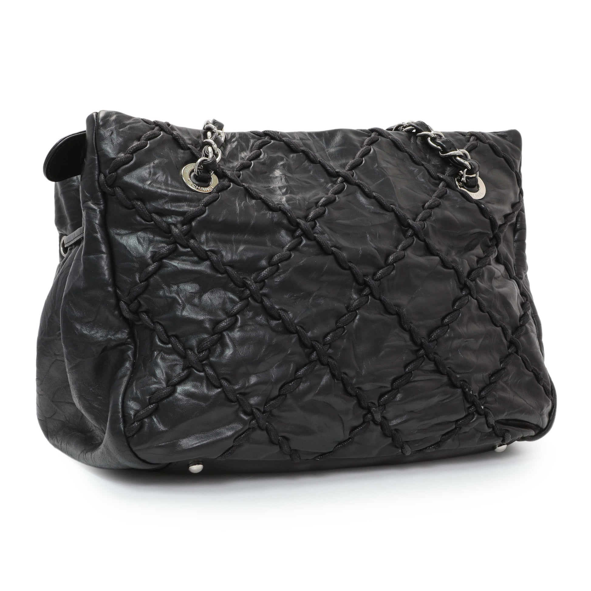 Exclusive Chanel Black Calfskin Ultra Stitch Tote — Side View