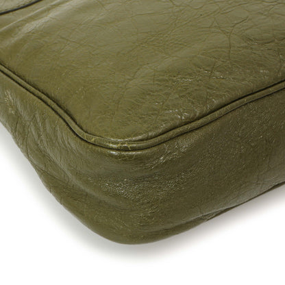 Exclusive Balenciaga Olive Agneau Classic Hip — Lifestyle View