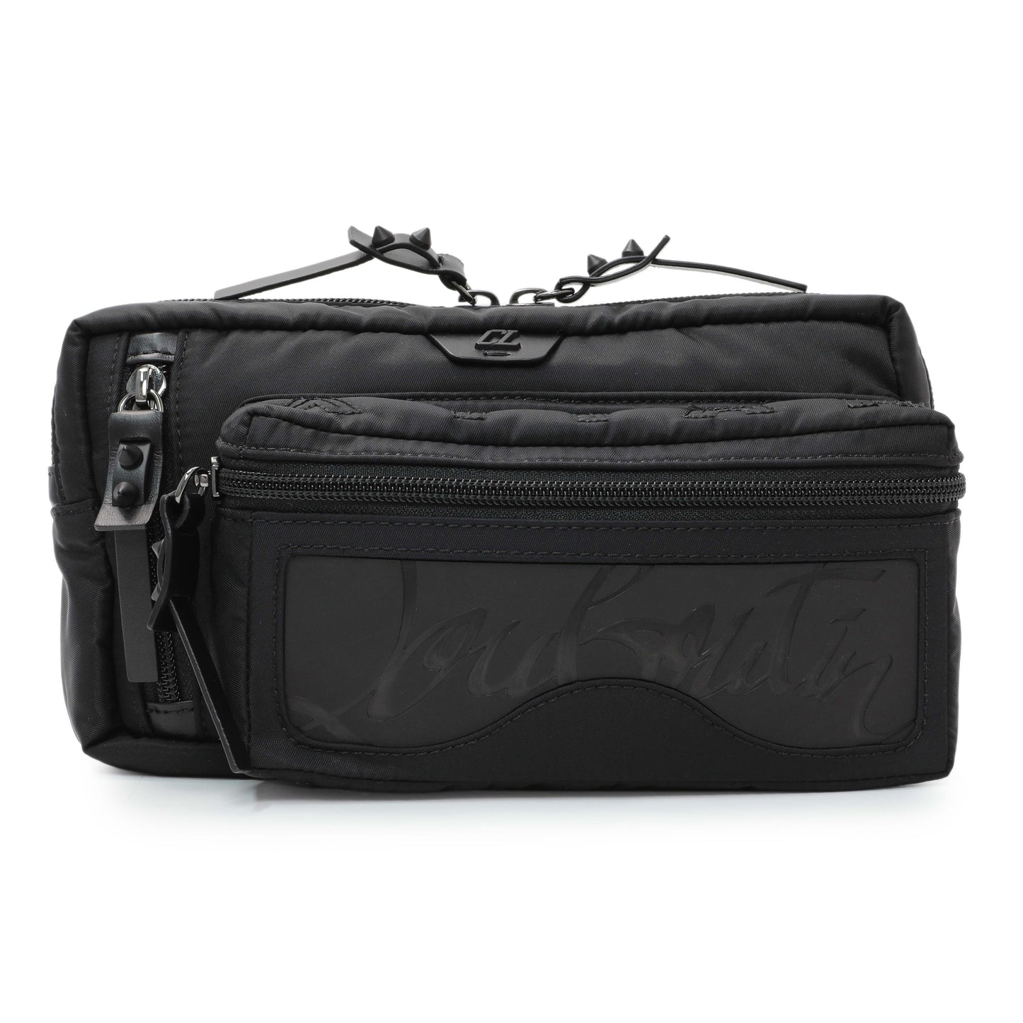 Exclusive Christian Louboutin Black Nylon Loubideal Belt Bag — Front View