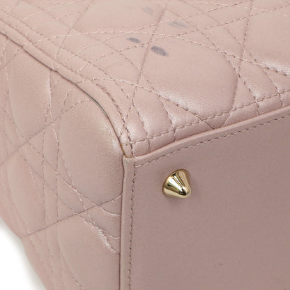 Exclusive Christian Dior Lotus Metallic Lambskin Cannage Medium Lady Dior — Top View