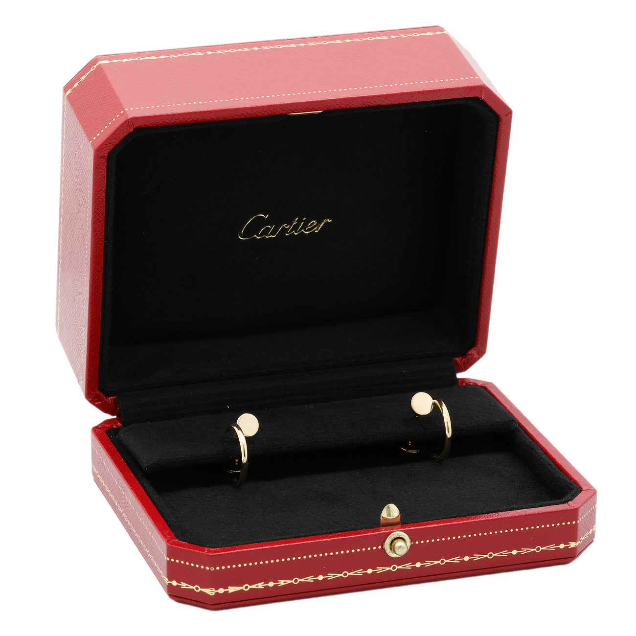 Exclusive Cartier 18K Yellow Gold Juste Un Clou Hoop Earrings SM — Top View